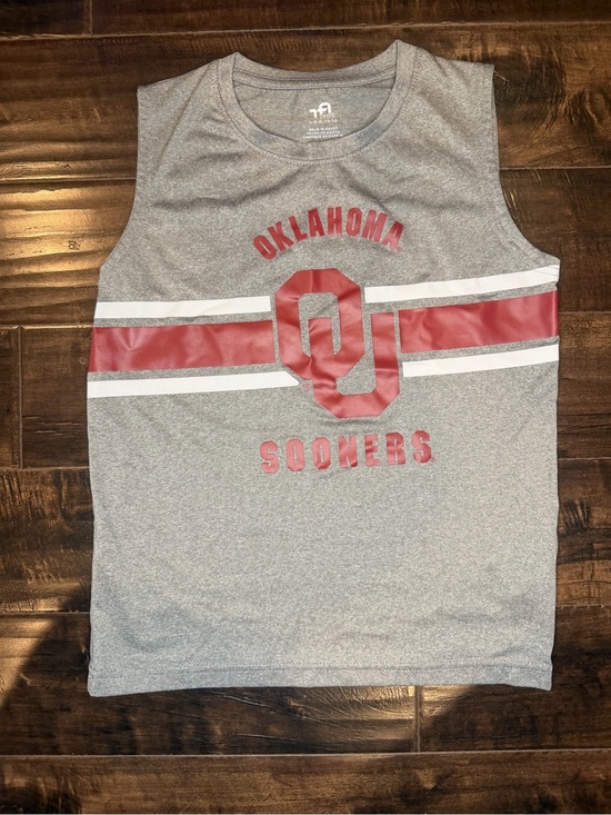 Team Athletics Other - Oklahoma Sooners Youth Large 10/12 Gray Sleeveless Shirt Tank Top Team Athletics